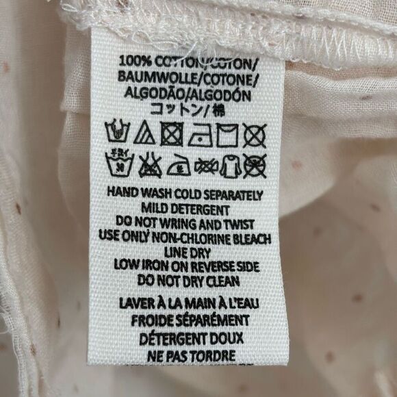 Free People Snowy Sand Metallic Crossover Front Long Sleeve Blouse Cream Size XS - Picture 11 of 11